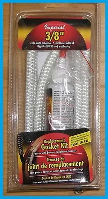 IMPERIAL GA0187 Replacement Wood Stove Gasket Kit 3/8  X 6' With Glue Fiberglass • $14.99