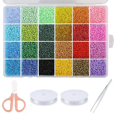 Greentime 22800pcs Glass Beads For Jewelry Making Kit Small Craft Beads 11/0 • $11.19