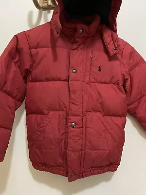 Vintage Ralph Lauren Puffer Jacket Kids Size 7 Yrs Red • $35