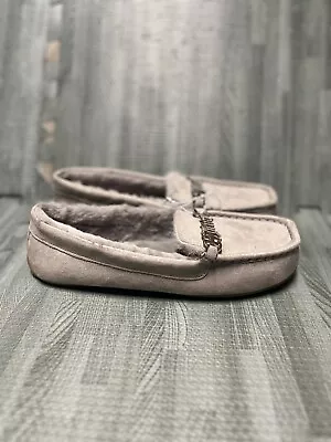 Juicy Couture Womens Sz 10 Slippers Faux Suede Fur Loafers Moccasin Gray • $27