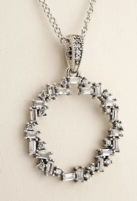 Pandora 925  Ice Cube Sparkly Circle Necklace • £27.99