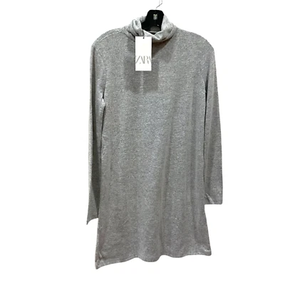 $34.57 • Buy ZARA Gray Women's Sweater Dress Tunic Turtleneck Long Sleeve Small  Soft New Tag