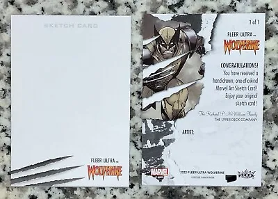 2022 Upper Deck UD Marvel Fleer Ultra Wolverine Blank Sketch Card 1/1 C • $20.75