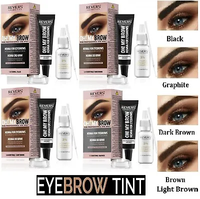 HENNA EYEBROW EYELASH TINT Lasting Brow Dye Paint Cream Brown Black Full Kit Set • £2.99