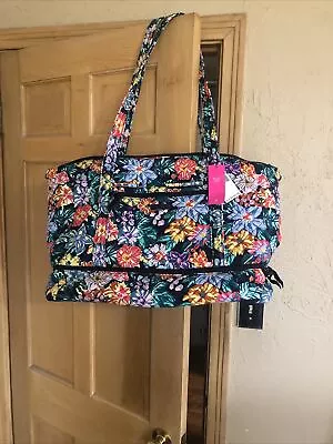 Vera Bradley Deluxe Quilted Travel Tote Bag In Happy Blooms #27748-V46 NWT • $85