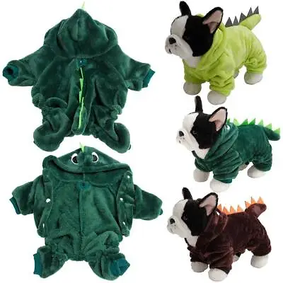 £8.03 • Buy Dinosaur Winter Warm Pet Dog Clothes Puppy Cat Fleece Jacket Coat For Small Dogs