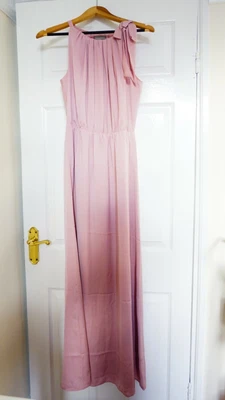 £29.99 • Buy H&M Long Dress Bow Satin Lining, Light Pink Women Maxi Skirt UK 8 S, BNWT