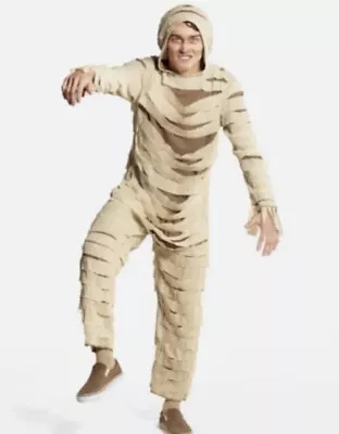 Mummy Costume Mens Small 34-36 Adult 1 Pc Halloween Unisex Jumpsuit Outfit • $20.99