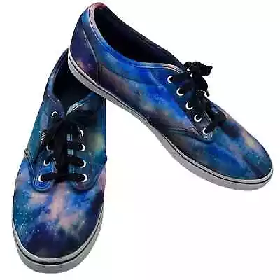 Vans Atwood Lo Cosmic Galaxy Blue Purple Low Top Shoes Size 8.5 • $25