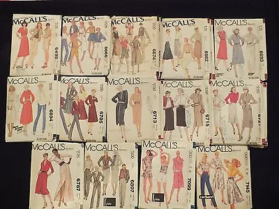 VTG 70-80s McCALLS Patterns DESIGNER Dresses~Pants~Shorts~Tops~Skirts MORE! 8-14 • $5.98