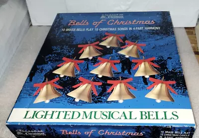 1990 Mr. Christmas 10 Brass Musical Bells Plays 15 Christmas Tunes • $40