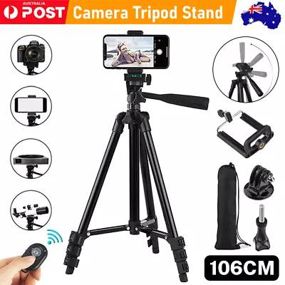 Universal Telescopic Camera Tripod Stand Holder Phone Mount For IPhone Samsung • $13.88