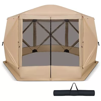 3.4 X 3 M Pop-up Camping Gazebo Outdoor 6-Sided Canopy Screen Tent Instant Setup • £159.95