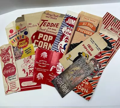 12 Vintage Advertising Popcorn Boxes Bags Circus Clown Coca Cola • $24.99
