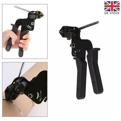 Stainless Steel Metal Cable Tie Fasten Gun Pliers Crimpers Tensioner Cutter Tool • £18.63