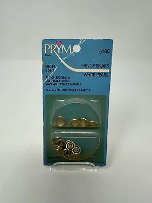 PRYM Fancy Snaps White Pearl Buttons Vintage Crafting Sewing Silver Tone Sz 19 • $6.40