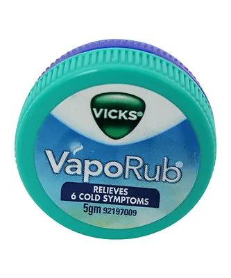 6x Vicks Vaporub Ointment Vaporizing Blocked Nose Cough Nasal Headache Relief 5g • $8.27
