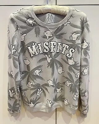Zoe Karssen ‘Misfits’ Grey Sweatshirt Size Large/UK12-14 VGC Palm Trees Hands • £29.50