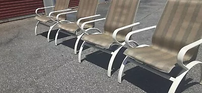 4 Mid Century Samsonite Aztec Outdoor Patio Sling Lounge Chairs Steel Stucture • $2399