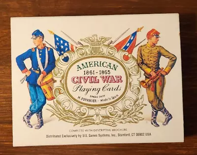 American Civil War Playing Cards CIB W/Descriptive Brochure - H. Fournier Spain • $9