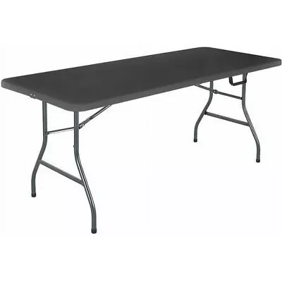 6 Foot Centerfold Folding Table Black • $47.99