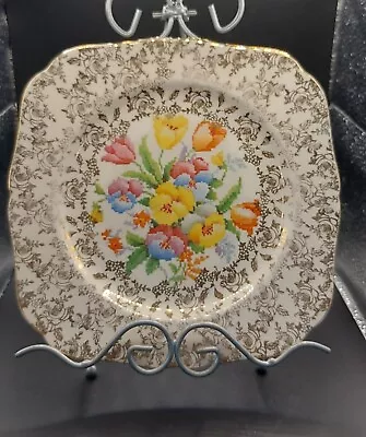 H K Tunstall Old English Sampler (3774) Square Luncheon Plate (8.75 In.) -... • $26.14