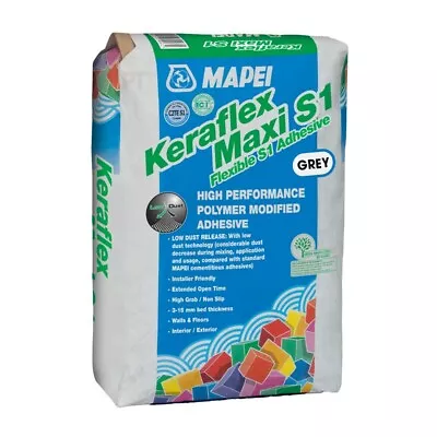 Keraflex Maxi S1 Grey Flexible Tile Adhesive 20kg Ideal For Large Tiles & Stone • £44.08