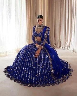 Engagement Lehenga Choli Indian Wedding Dress Designer Lehenga Bridal Lehenga • $142.98