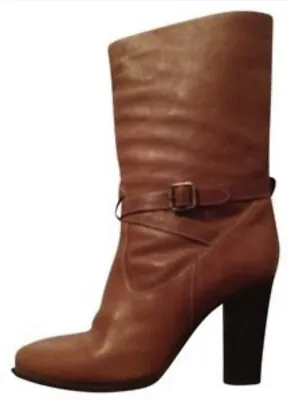 J. Crew Brown Tenley Vachetta High-heel Mid-Calf Boots - Size 9 • $55