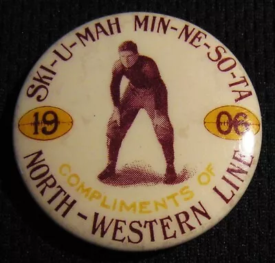 1906 University Of Minnesota Golden Gophers Football Pin - North Western Line Ry • $125