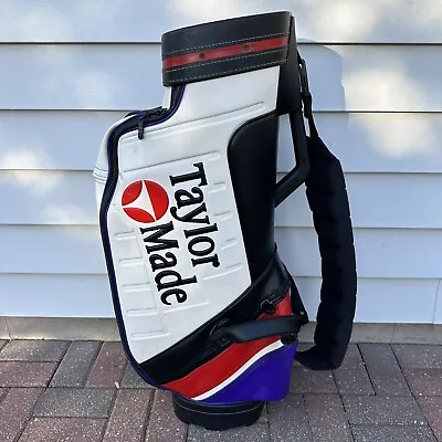 Vintage TaylorMade Tour Staff 6 Way Golf Bag Raincover 90s White Red Purple • $199.99