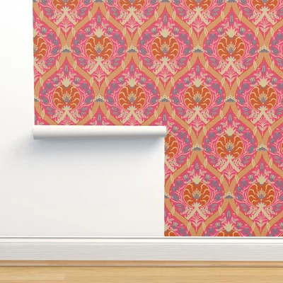 £33.61 • Buy Removable Water-Activated Wallpaper Indian Floral Traditional Modern Pomegranate