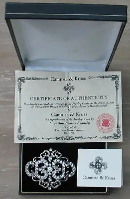 Camrose & Kross Jacqueline Bouvier Kennedy Crystal Brooch Broach Pin Jewellery • £24