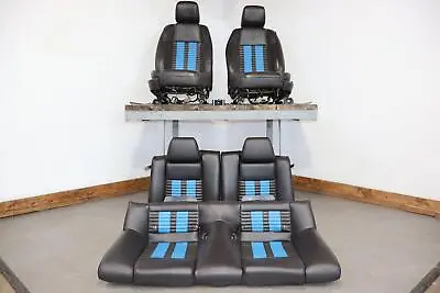 11-12 Ford Mustang Shelby GT500 Leather Seat Set (Black & Blue) Front LH Damage • $864