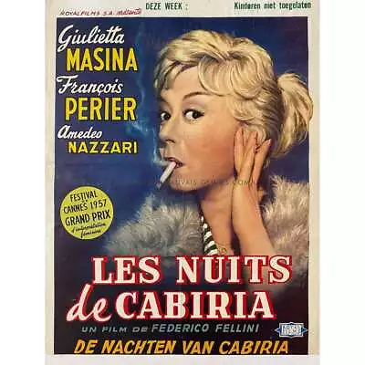 NIGHTS OF CABIRIA Movie Poster  - 14x21 In. - 1957 - Federico Fellini Giulietta • $597.99