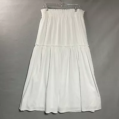 Cato Skirt Womens 14/16W White Tierd Pull On Gauzy Maxi Modest Boho Prairie • $39.97