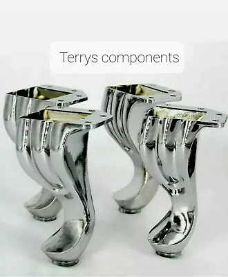 £23.50 • Buy 4x CHROME FURNITURE FEET LEGS FOR SOFA, BEDS, CHAIRS, STOOLS, TABLE PRE DRILLED