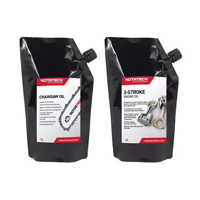 Rotatech Chainsaw Chain Oil 1 Litre And 2-Stroke Oil 1 Litre All Makes & Models • £14.95