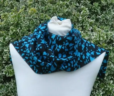 Scarf In Liberty Varuna Wool Collier Campbell Abstract Turquoise Black • £24.99