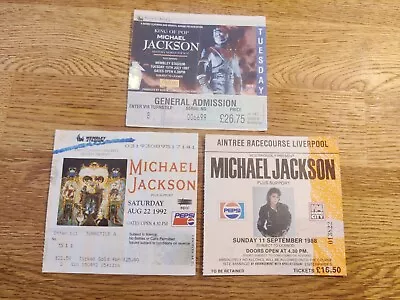 3 X Michael Jackson Concert Tour Ticket Stub Bad History DangerousWembley  • £50