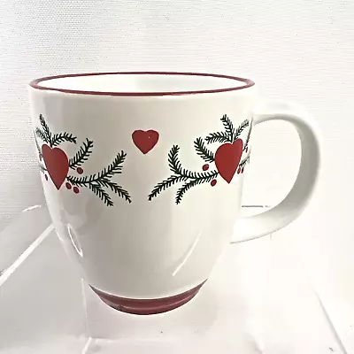 Vintage Berggren Swedish Coffee Mugs Scandinavian Red Hearts Christmas St. Lucia • $16.99