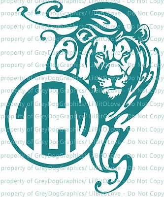 Custom Full Sized Tribal Lion Monogram Decal Initials 3 Letters Sticker • $4.95