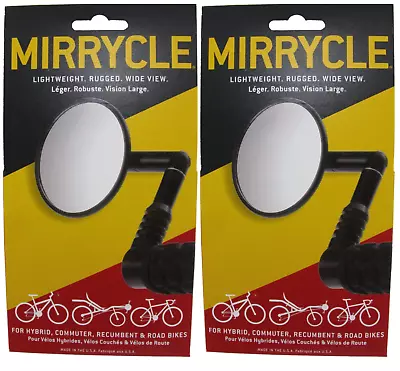 2 Pack Mirrycle Bicycle Bike Bar End Mountain Hybrid Commuter Mirrors New • $28.75