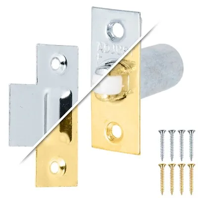 ADJUSTABLE ROLLER CATCHES Nickel/Brass Door Ball Mortice Internal Latch Caravan • £4.98