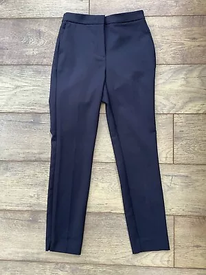 Ladies ZARA Navy Blue Ankle Grazer Slim Capri Trousers - Size S/UK 8 - Ex Cond • £0.99