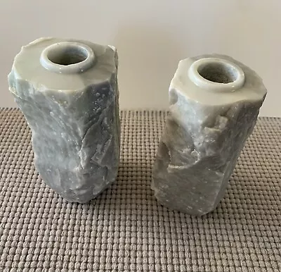 Marble Stone Rock Taper Candlesticks Candleholders! GUC!!! • $6.99