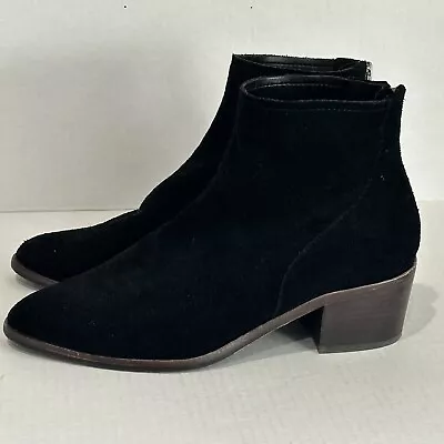 Antonio Melani Booties Women's 10 Black Suede Zip Ankle Boots • $10