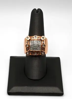 Men's 14kt Rose Gold 1.50CTW Natural Cluster Diamond Ring 13.85 Grams Size 7 • $1450