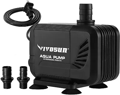 $22.99 • Buy VIVOSUN Water Pump Submersible Adjustable Flow Aqua Fish Tank Pool Fountain 15W