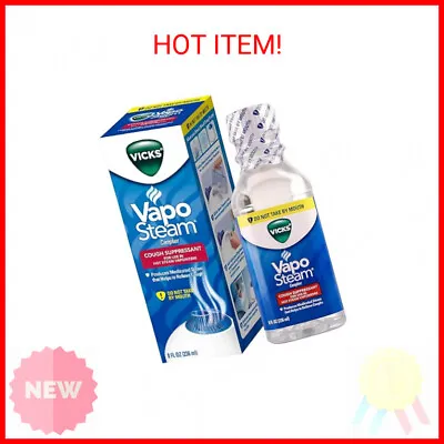 Vicks VapoSteam Medicated Liquid With Camphor A Cough Suppressant 8 Oz – VapoS • $17.62